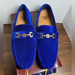 Royal Shoes slip on velvet loafers MOC-53 royal blue men’s size 12